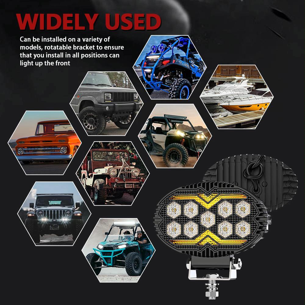 5.5 Inch Elliptical Hybrid Luminous Seagull Angel Eye Car Work Light 6