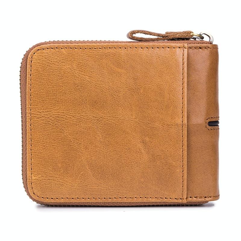 Zippered Cowhide Card Holder with Rfid Protection - Black 8
