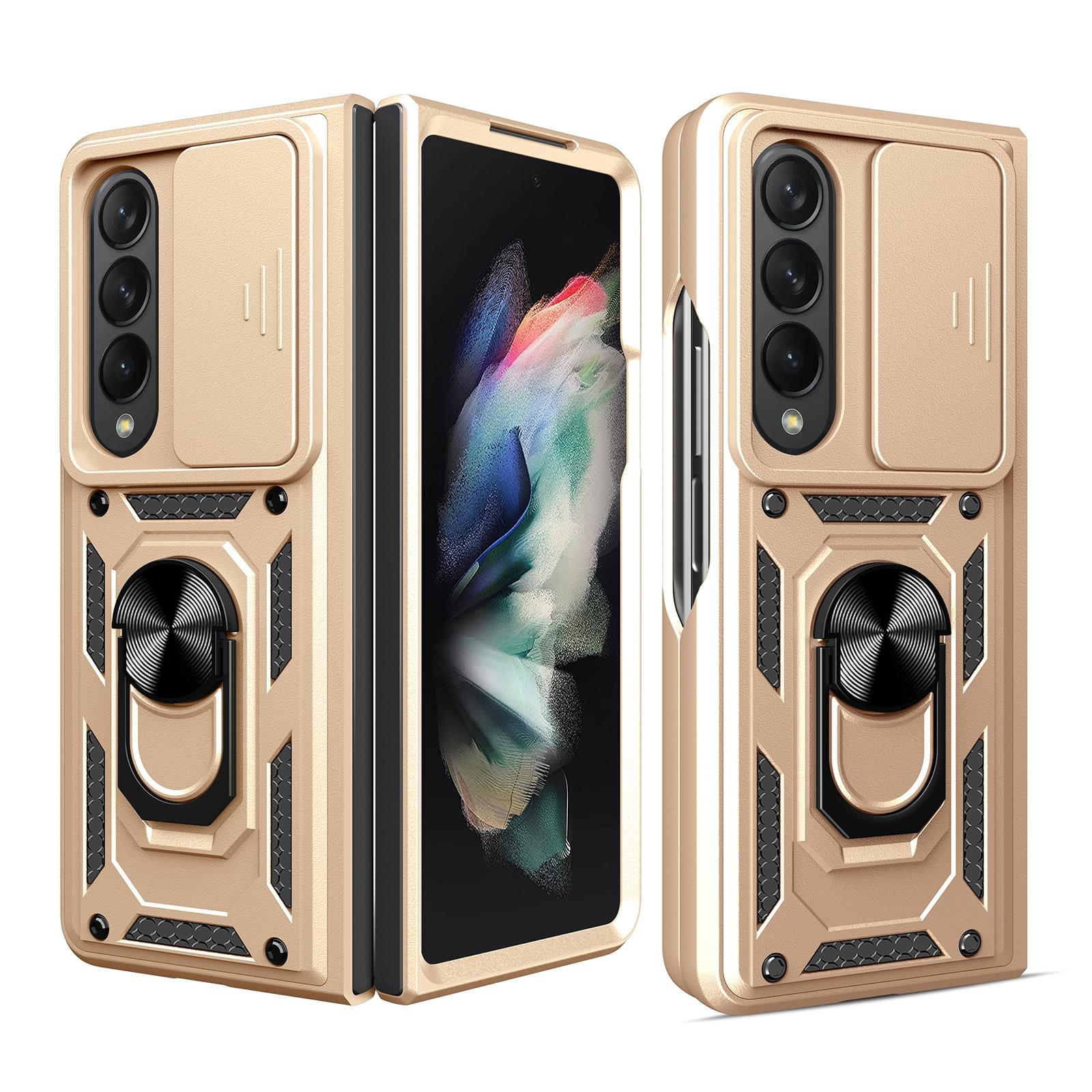 For Samsung Galaxy Z Fold4 5G Tpu Pc Case With Sliding Camera Cover - Silver