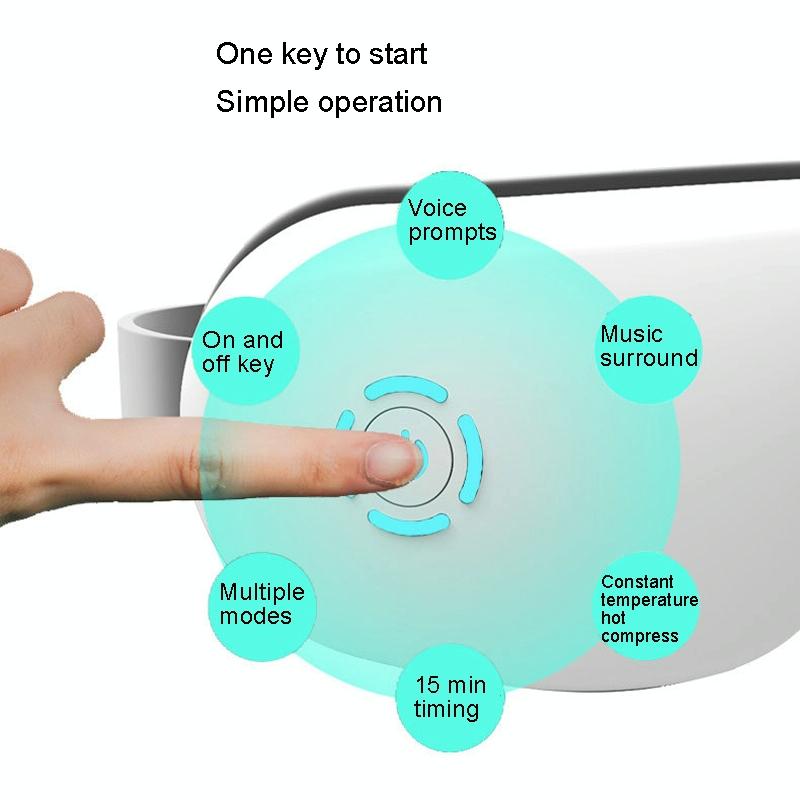 Intelligent Wireless Eye Massager With Vibration & Hot Compress White 6