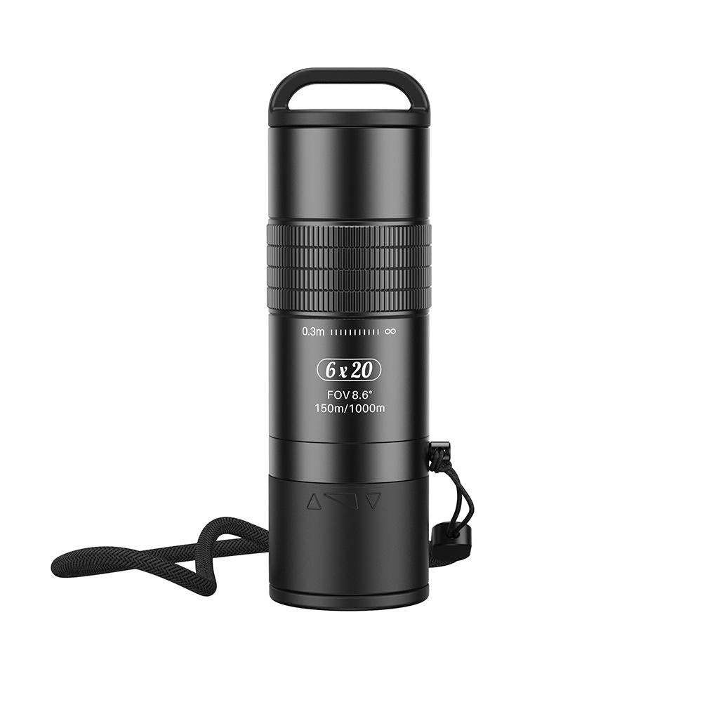Closest Focus Monocular For Smartphones - 6X Optics Lens - 0.3M - Black