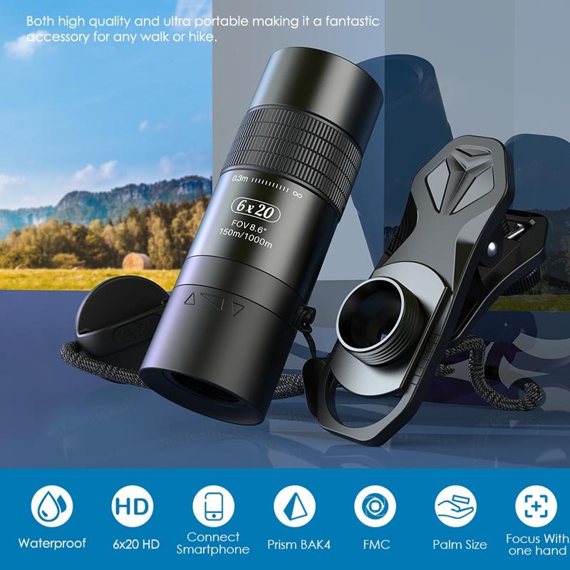 Closest Focus Monocular For Smartphones - 6X Optics Lens - 0.3M - Black 3