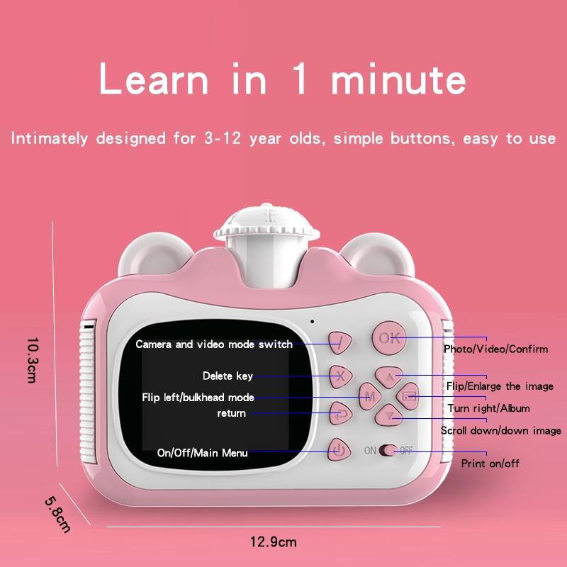 Smart Digital Kids Camera - Photo & Video - no Memory Card - Pink + White 4