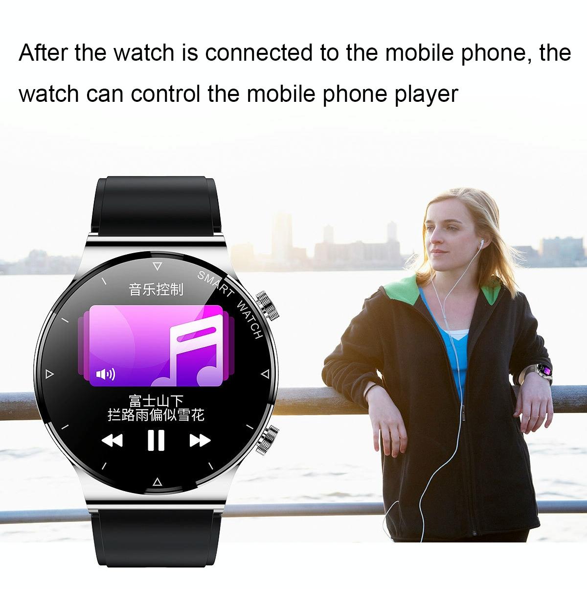 1.32 Inch Heart Rate Sleep Monitoring Smart Watch - Black Silicone 7