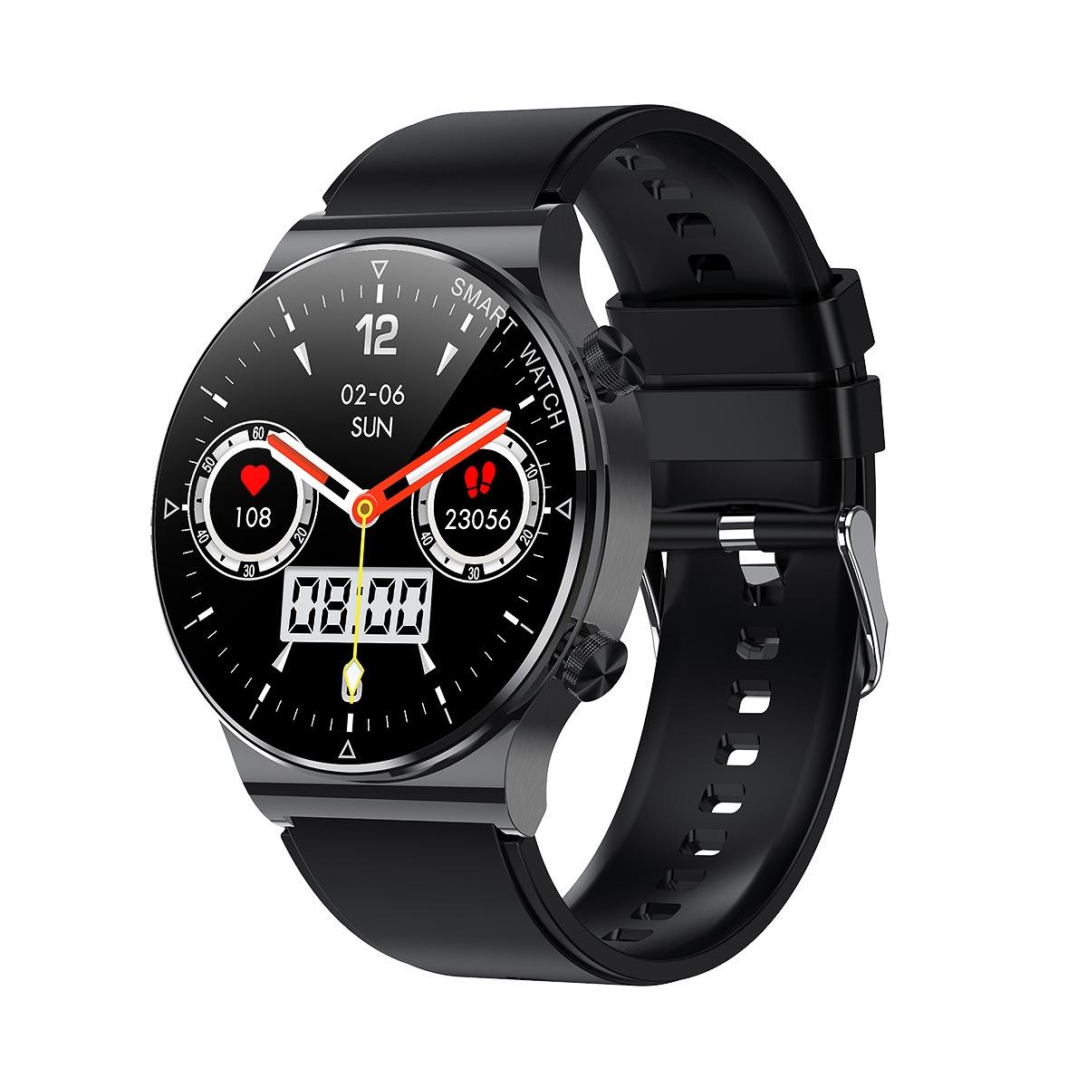 1.32 Inch Heart Rate Sleep Monitoring Smart Watch - Black Silicone 10