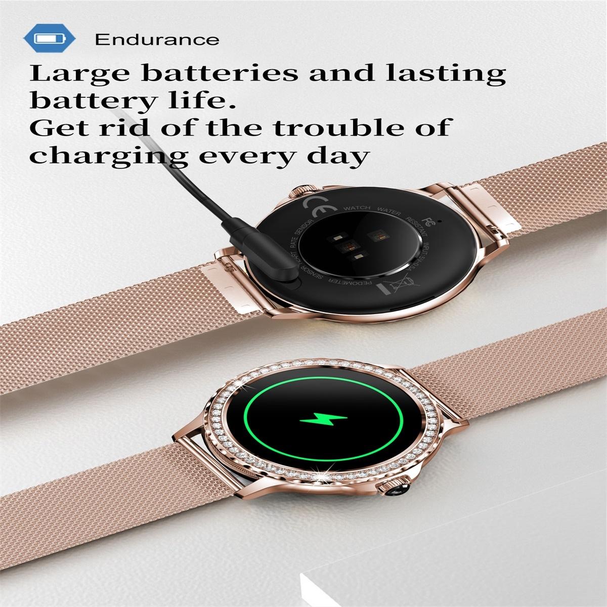 1.3 Inch Ip68 Waterproof Colour Screen Smart Watch Support Heart Rate / Blood Pressure / Blood Oxygen Monitoring - Gold 8