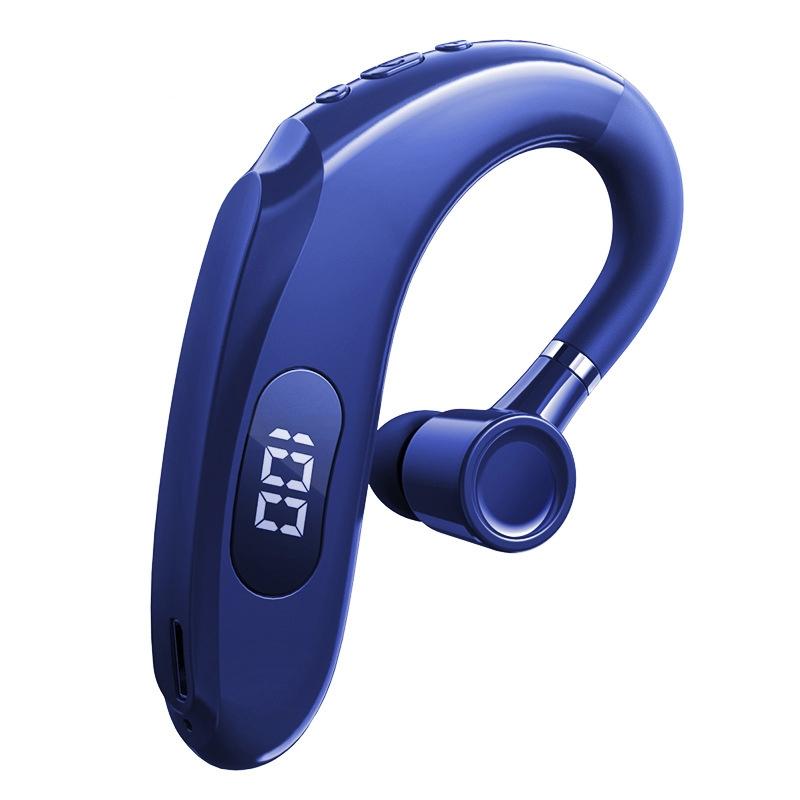 Wireless Bluetooth Earhook Earphones with Digital Display - Business Sports - Black 13