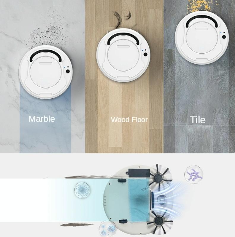 Smart 3-in-1 Robot Vacuum with Wet / Dry Mopping - Rechargeable & Auto Cleaning - Black - White 7