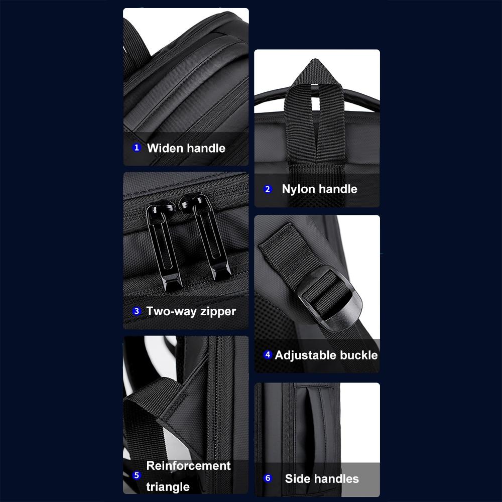 Waterproof Expandable Laptop Backpack with Usb Port - Black 4