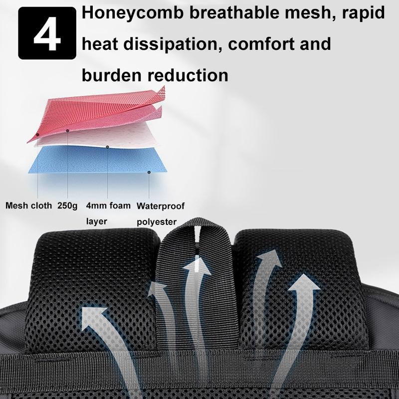 Waterproof Expandable Laptop Backpack with Usb Port - Black 12