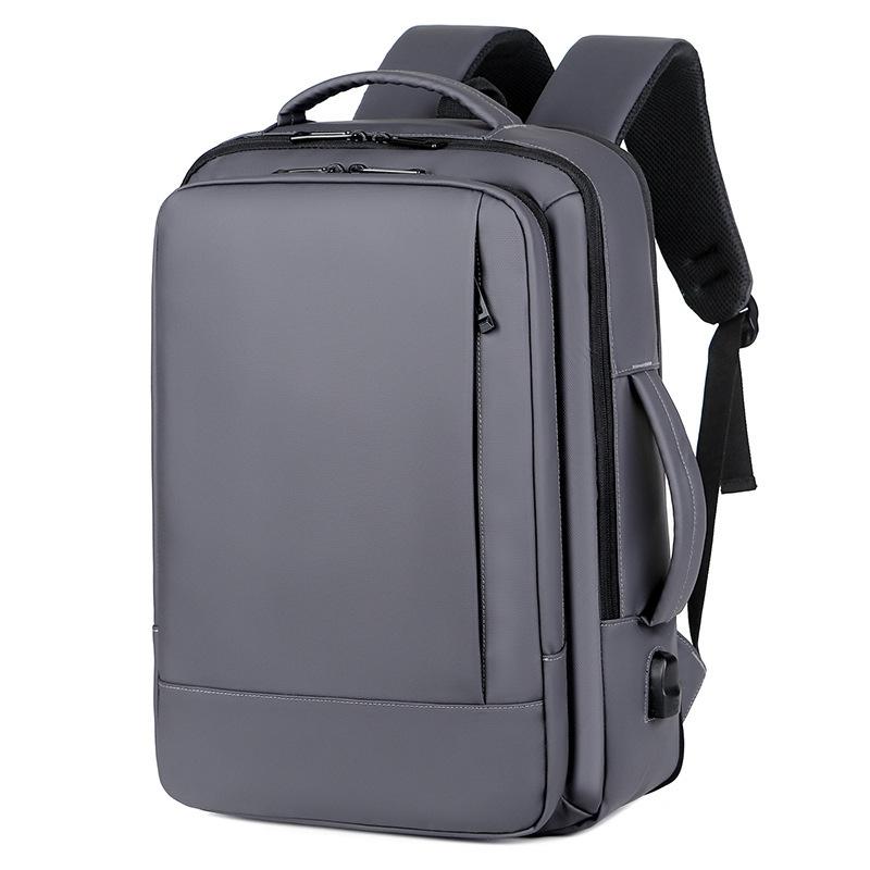 Waterproof Expandable Laptop Backpack with Usb Port - Black 15