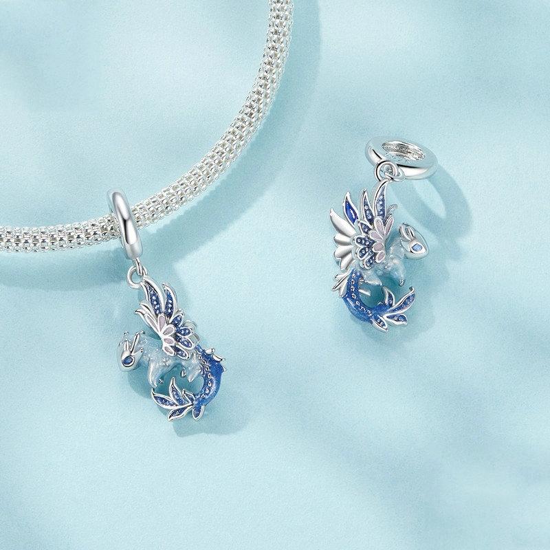 925 Sterling Silver Dragon Pendant Beads 4