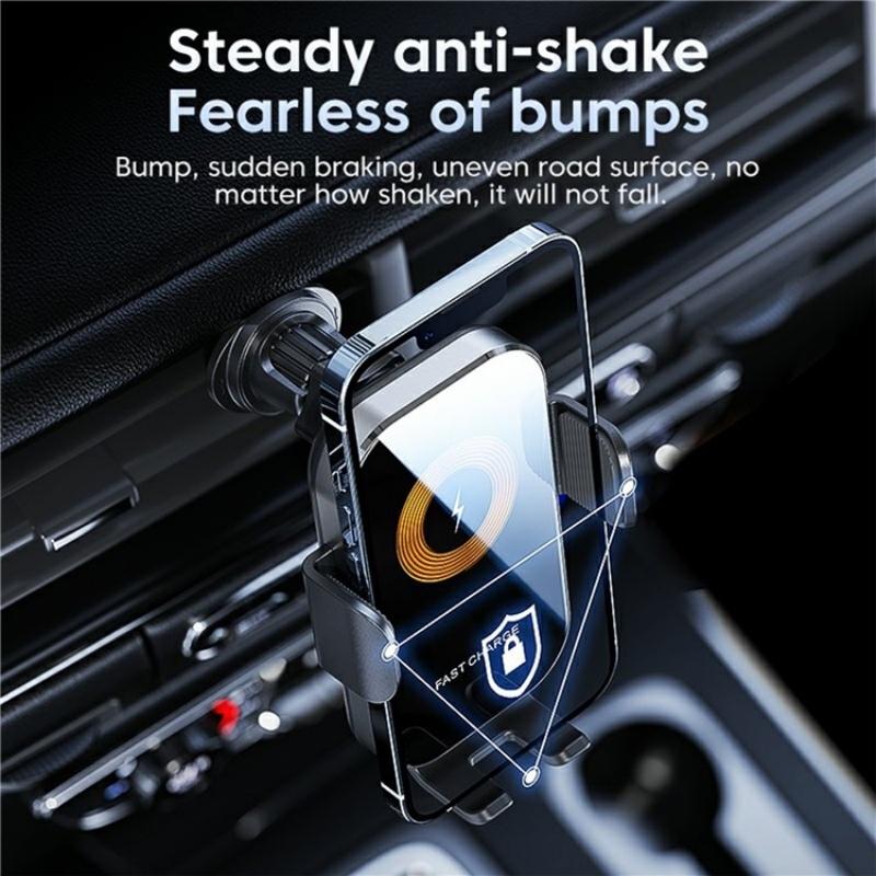 Touch-sensing Car Vent Wireless Charger Holder - X12 - Black 7