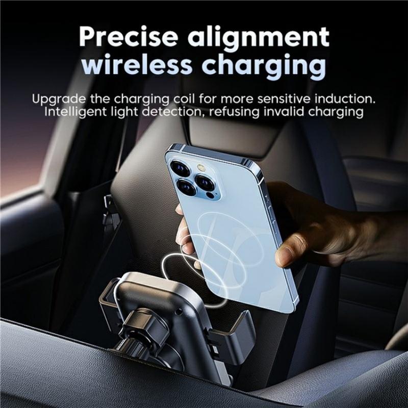 Touch-sensing Car Vent Wireless Charger Holder - X12 - Black 8