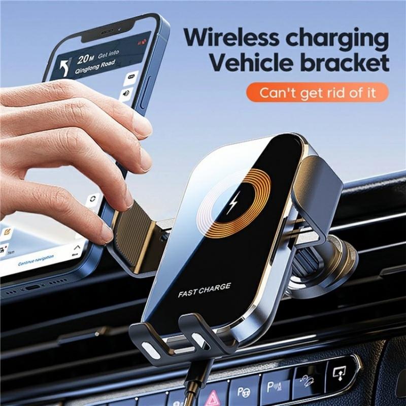 Touch-sensing Car Vent Wireless Charger Holder - X12 - Black 9