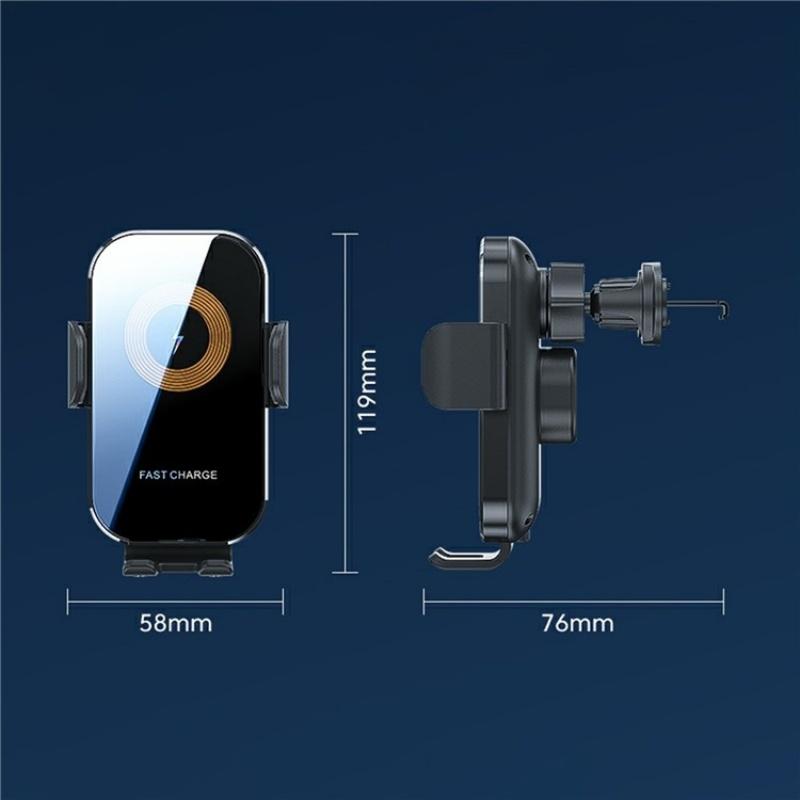 Touch-sensing Car Vent Wireless Charger Holder - X12 - Black 12