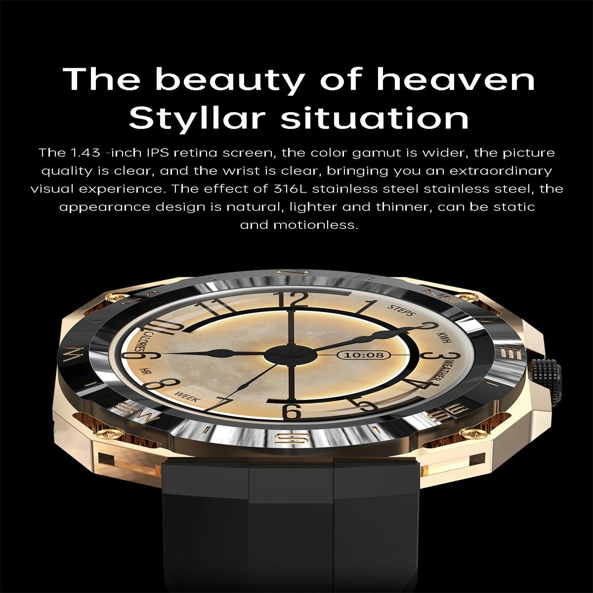 Smart Watch With Heart And Blood Monitoring Colour Screen - Black 8