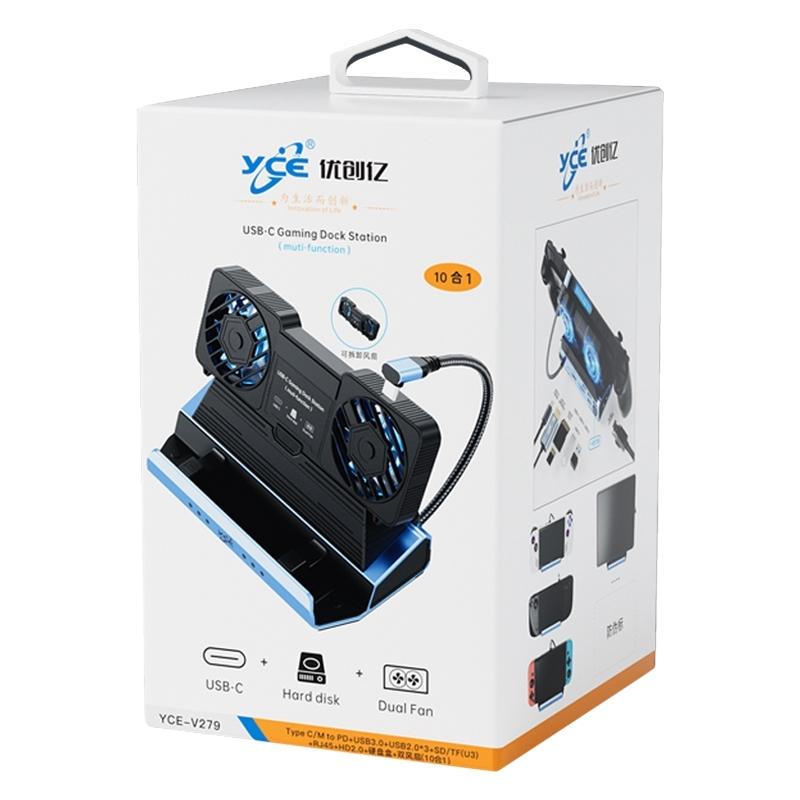 10-In-1 Usb-C Gaming Dock With Detachable Fan - Blue / Black 4