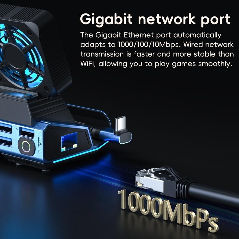 10-In-1 Usb-C Gaming Dock With Detachable Fan - Blue / Black 6