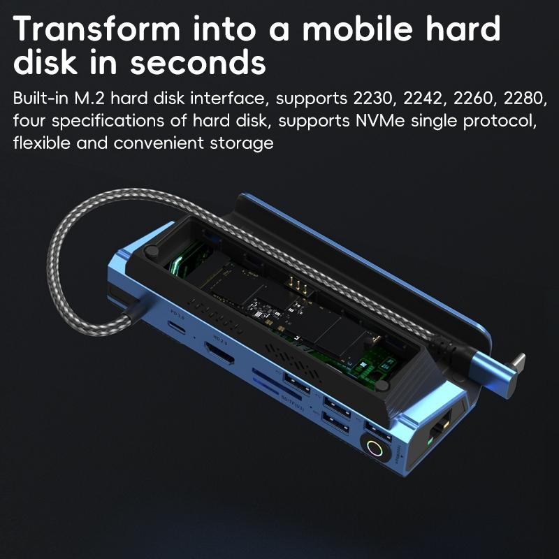10-In-1 Usb-C Gaming Dock With Detachable Fan - Blue / Black 9