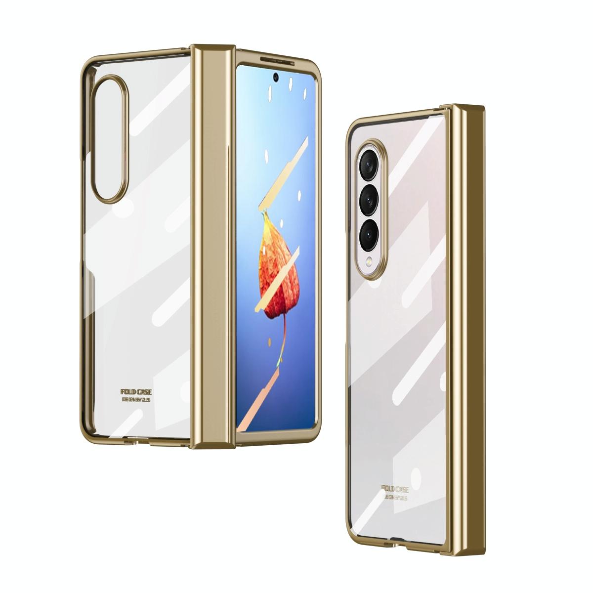For Samsung Galaxy z Fold4 5G Samsung Galaxy z Fold4 Full Body Electroplating Hinge Case - Integrated Design - Rose Gold 9
