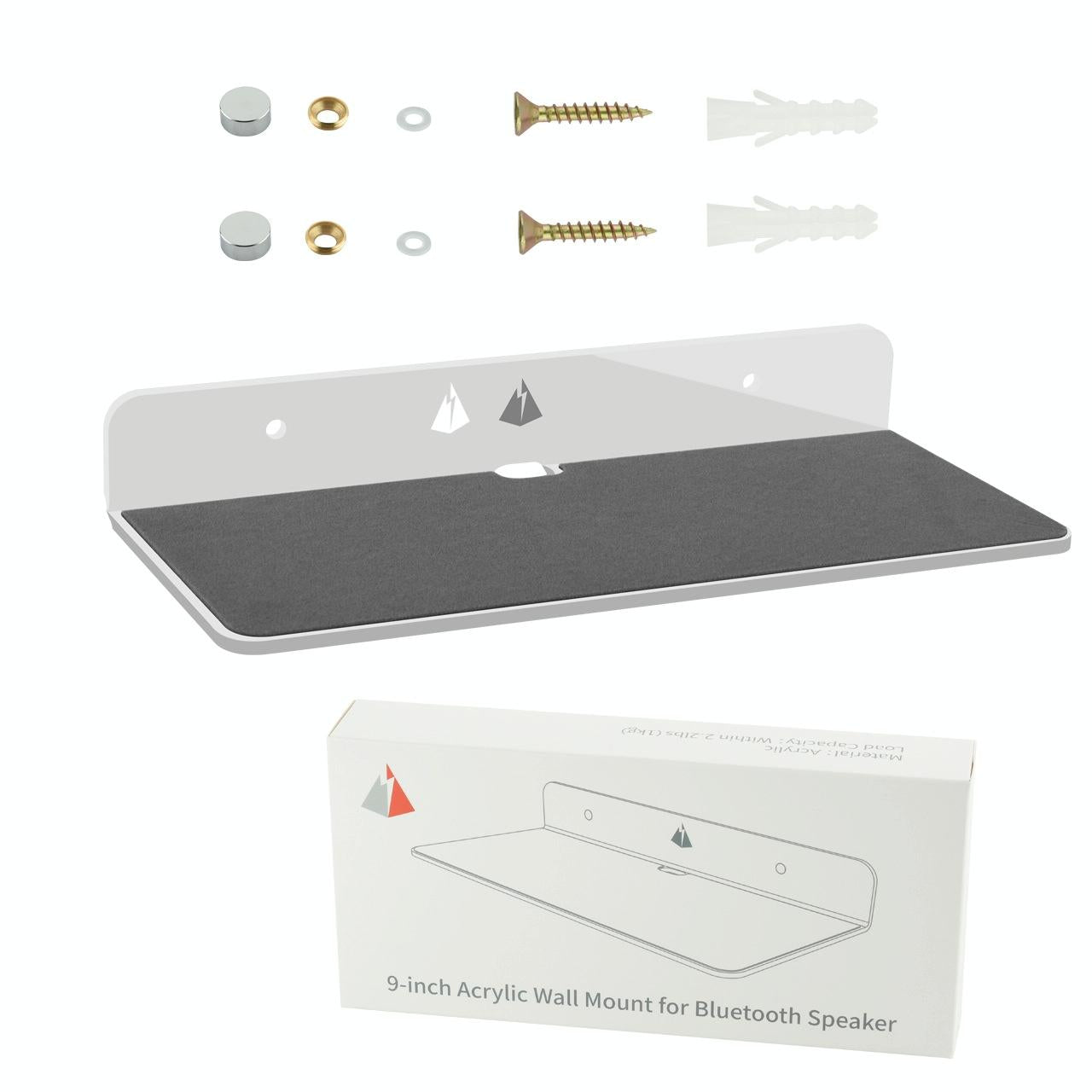Bluetooth Speaker Wall Storage Bracket - Home Living Room Organizer - White 3