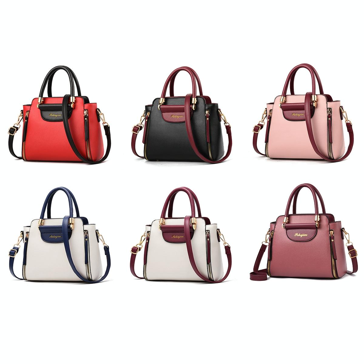Contrast Material Ladies Handbag - Red 3