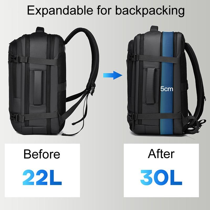 Expandable Double Shoulder Backpack For Business Or Casual Use - Black 4