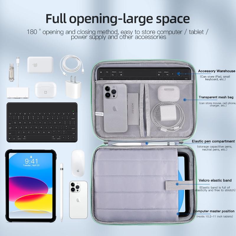 Leather Portable Bag with Cloth Texture - Blue 4