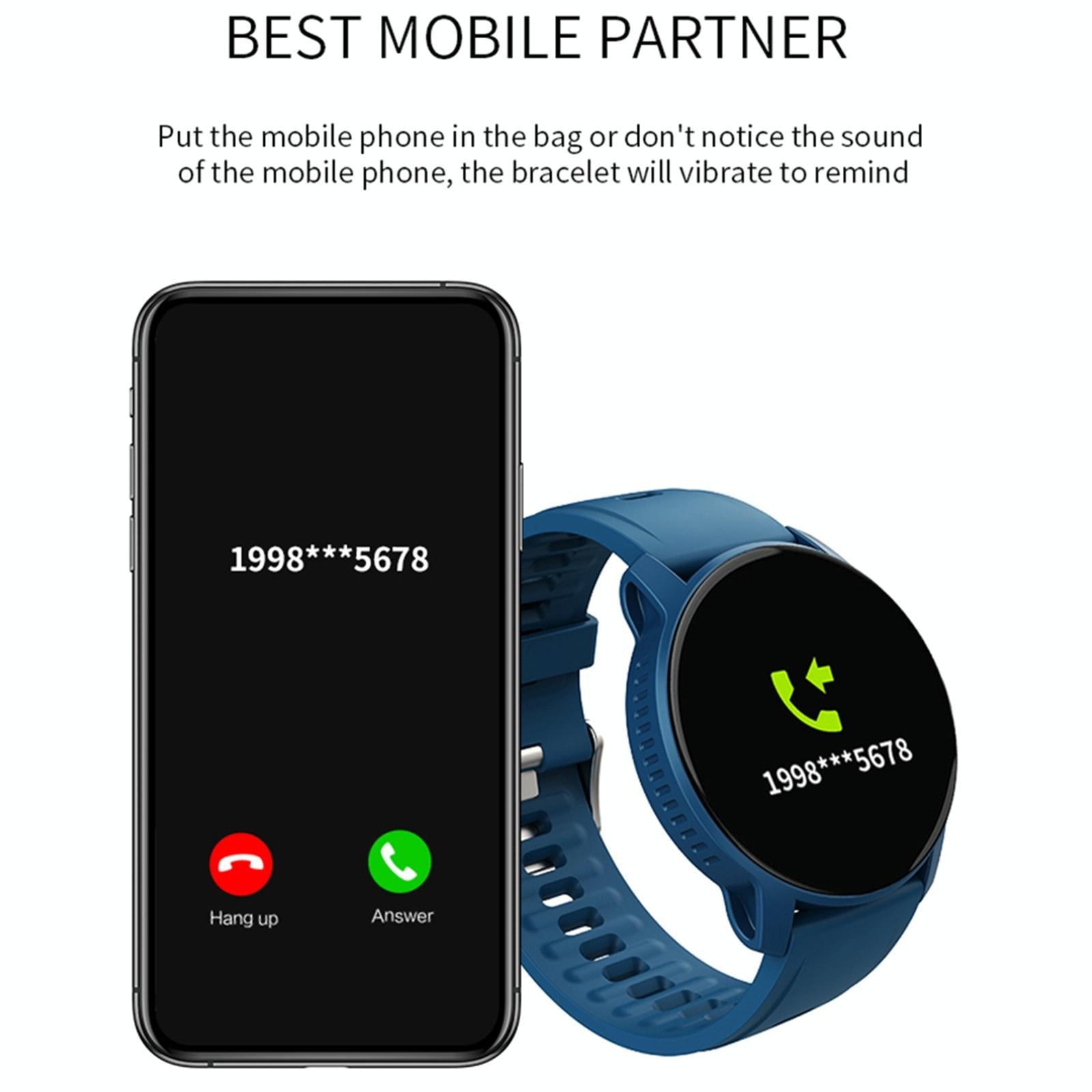 Smart Bracelet With Heart Rate Pedometer And Sleep Monitor - Blue 5