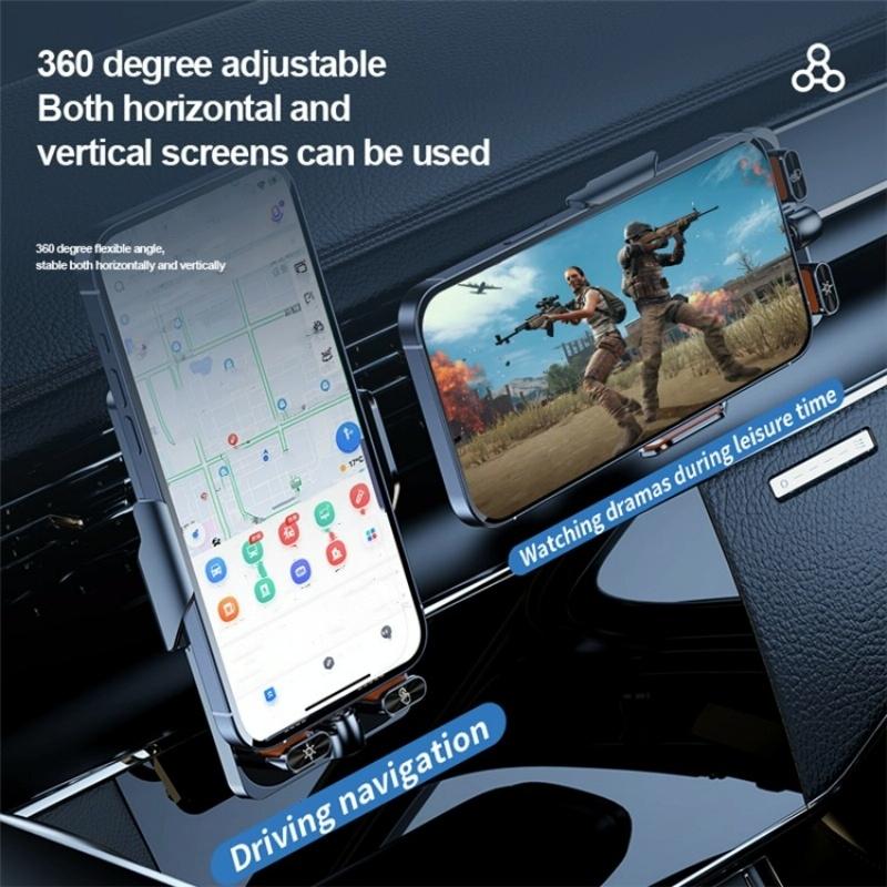 Wireless Car Charger with Infrared Sensor and Aluminum Bracket - Transparent Black 4