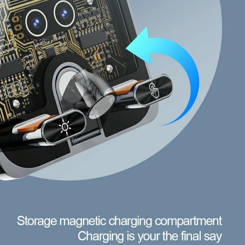 Wireless Car Charger with Infrared Sensor and Aluminum Bracket - Transparent Black 7