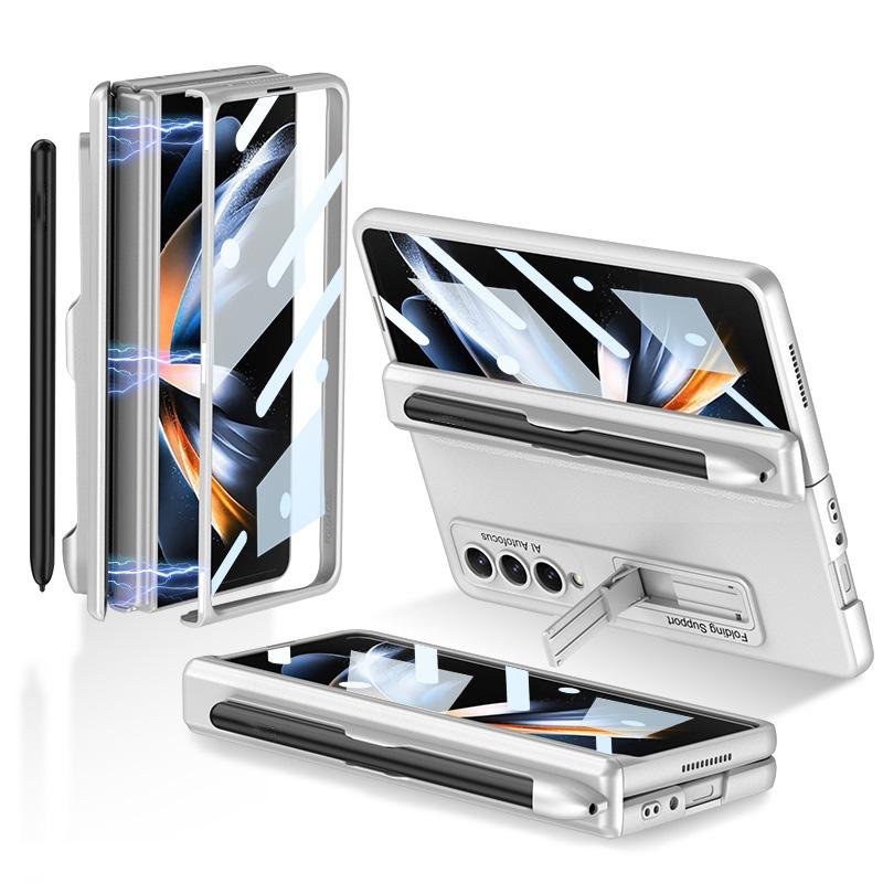 For Samsung Galaxy Z Fold4 5G Foldable Magnetic Flip Case With Holder & Pen Slot - Gkk - Grey 10