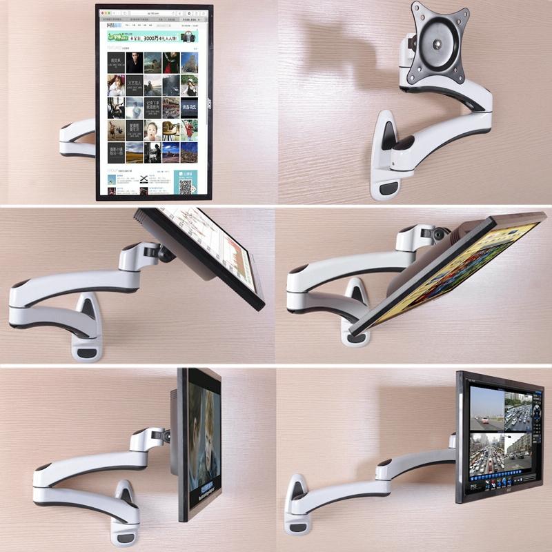 White Dual-section Telescopic Monitor Stand - Wall-mounted 6