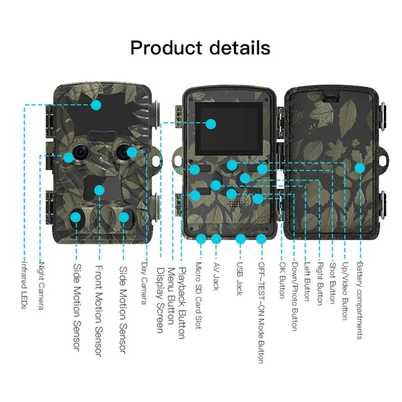 Outdoor Camouflage Dual Lens Infrared Camera with 4k Resolution and Night Vision 7