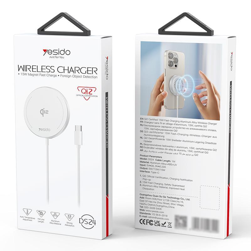 15W Magnetic Fast Wireless Charger White 4