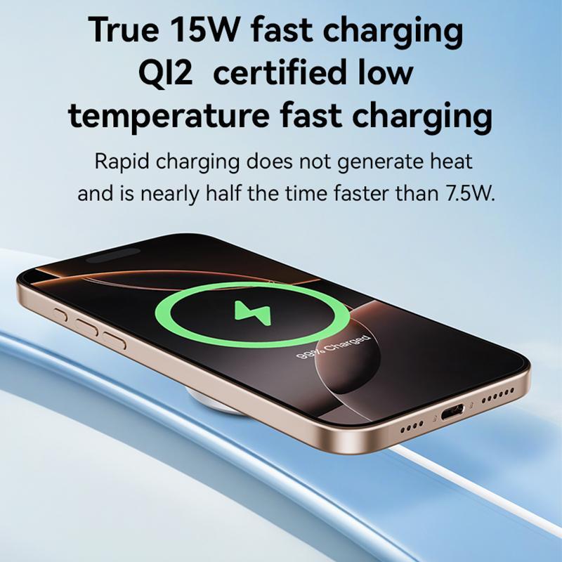 15W Magnetic Fast Wireless Charger White 6