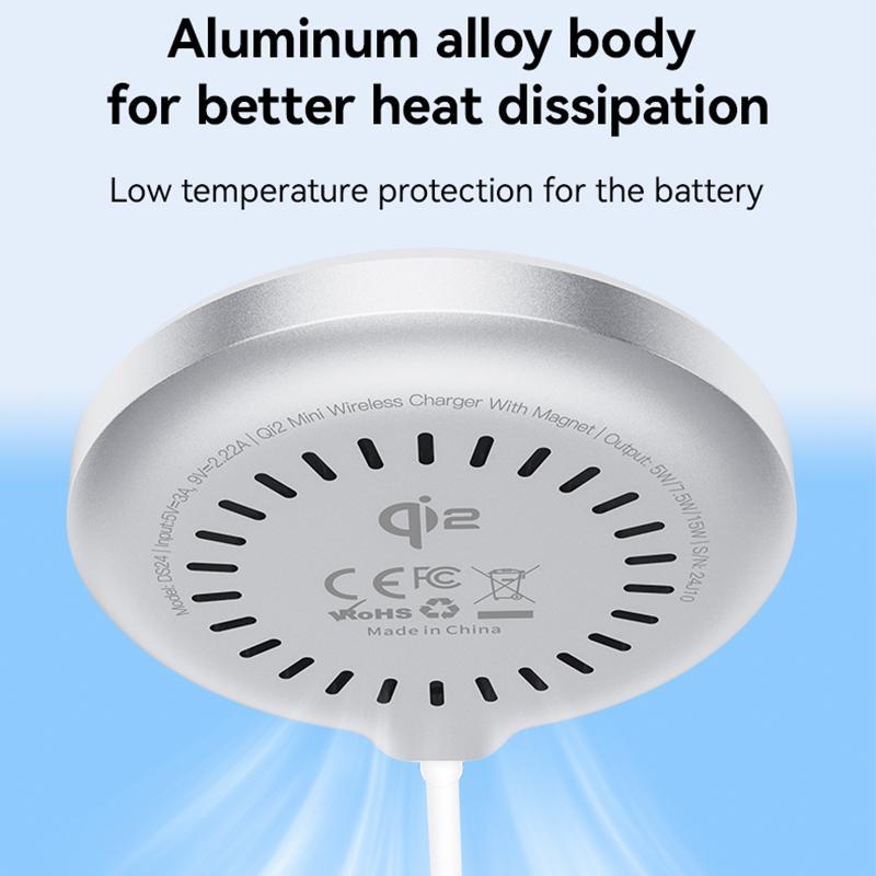 15W Magnetic Fast Wireless Charger White 9