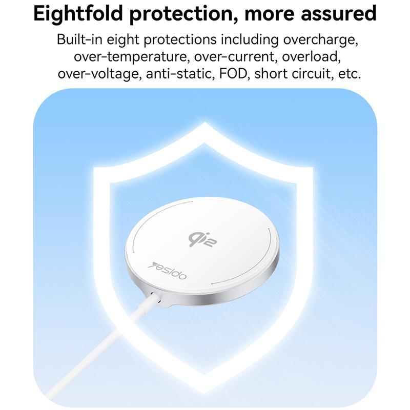 15W Magnetic Fast Wireless Charger White 10