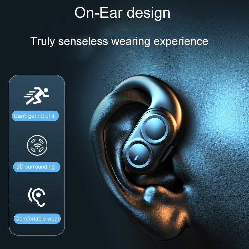 Wireless Dual Speaker On-ear Bluetooth Earphone - Single Ear - Black 9