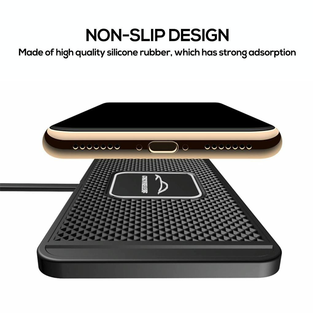 15w Car Wireless Charger with Anti-skid Mats and 1m Usb Cable - Black 6