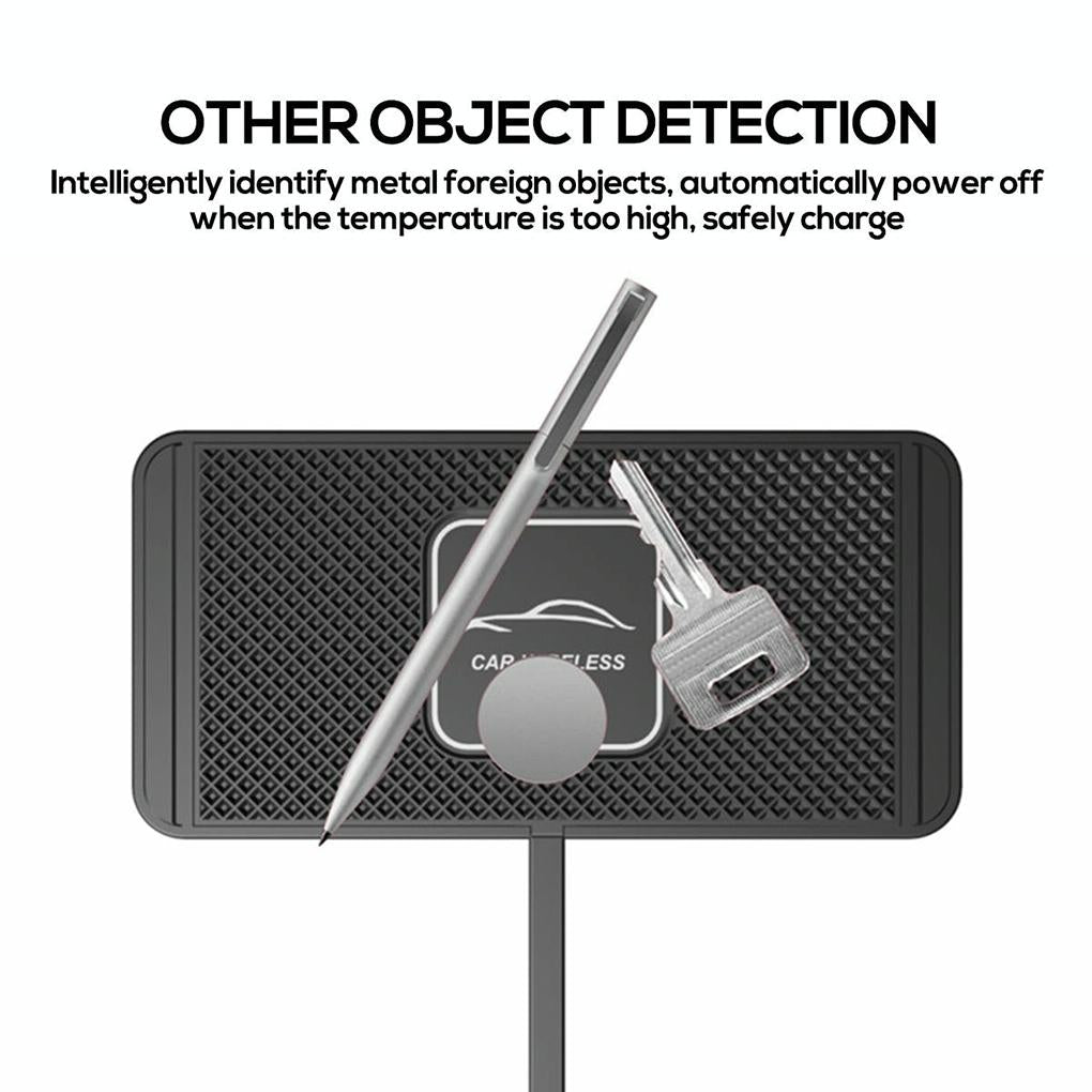15w Car Wireless Charger with Anti-skid Mats and 1m Usb Cable - Black 8
