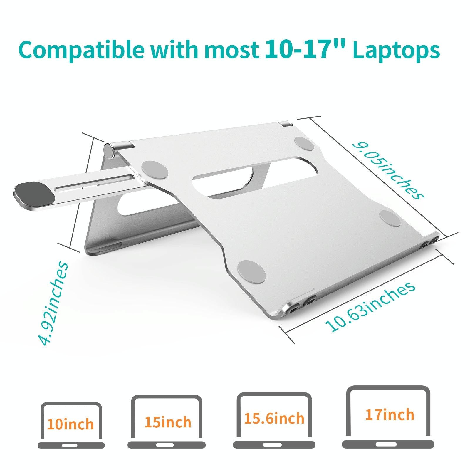 Foldable Laptop Stand - Aluminum Alloy Silver 3