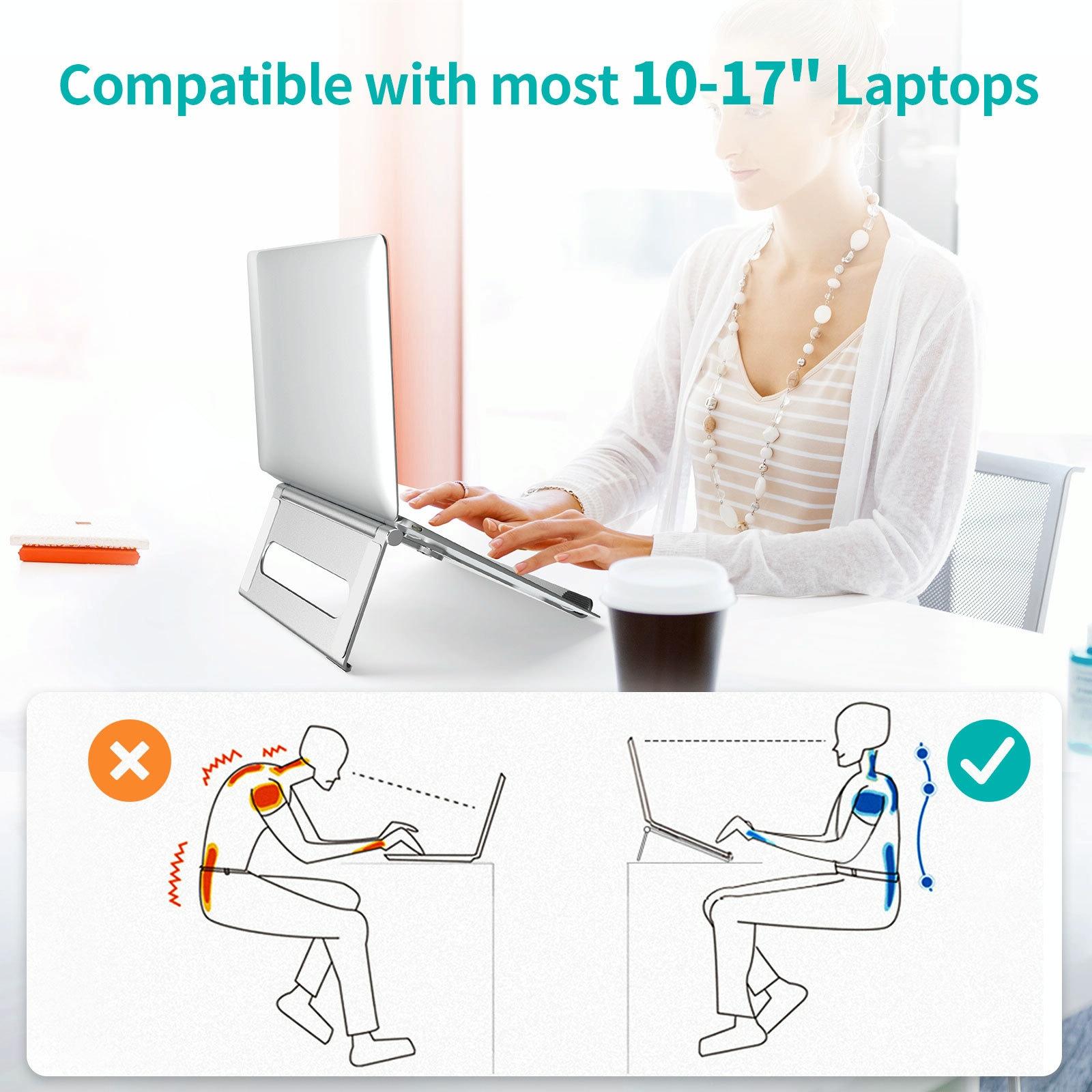 Foldable Laptop Stand - Aluminum Alloy Silver 6