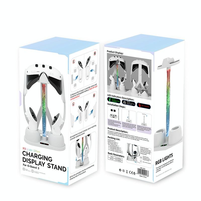 Vr Glasses Charging Base for Meta Quest 3 - Rgb Storage Bracket 7