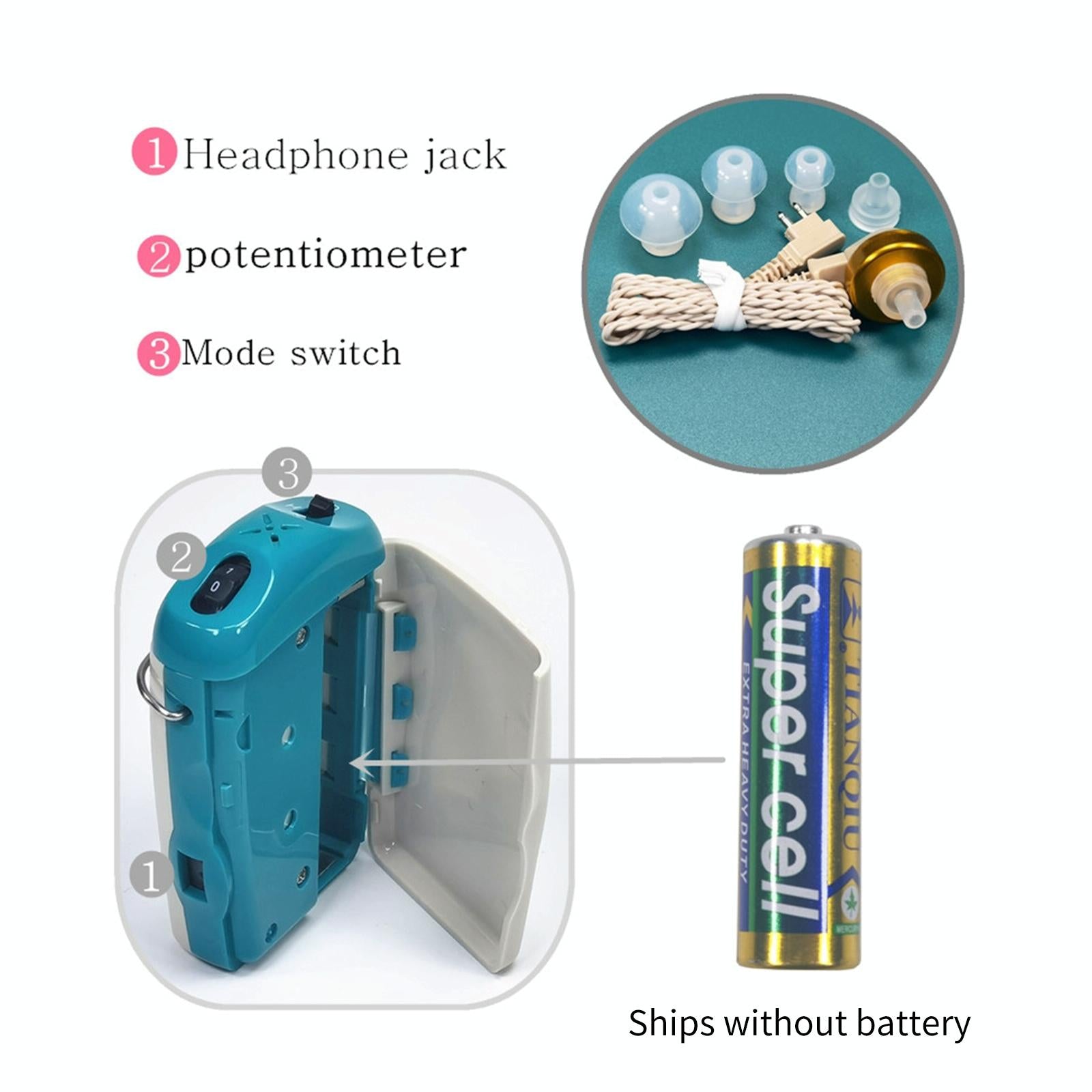 Dc1.5V In Ear Hearing Aid Sound Amplifier White 7