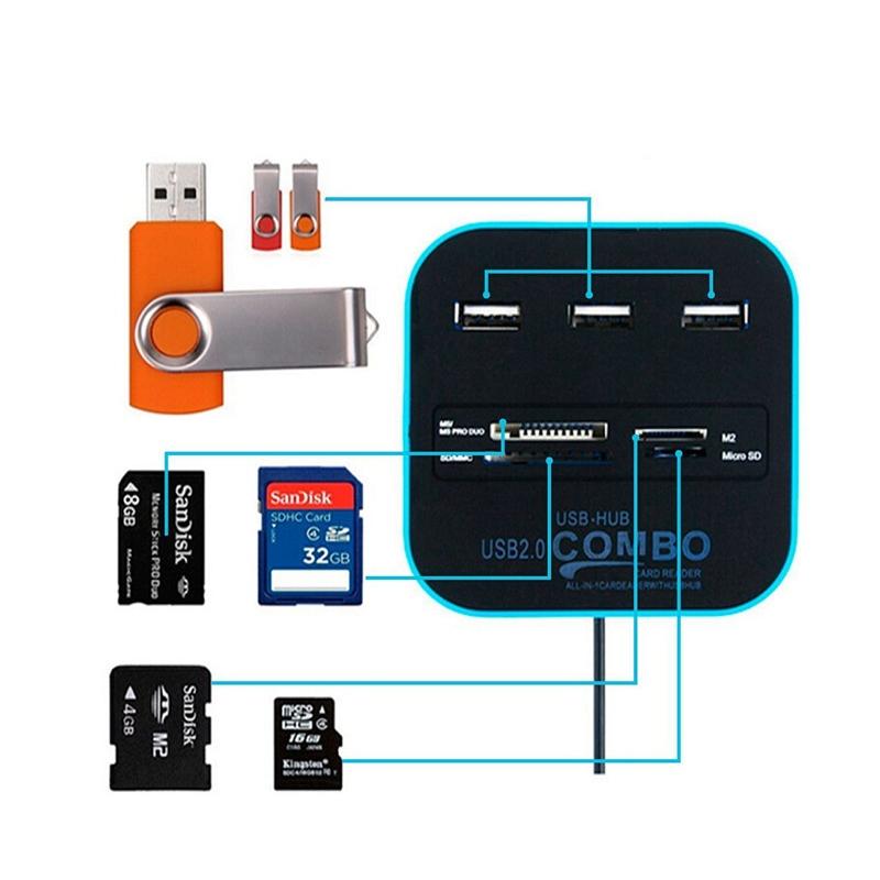 7-Port Usb 2.0 Hub With Built-In Card Reader 8