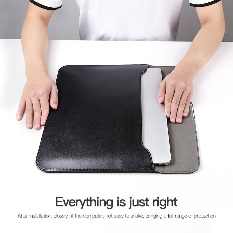 Leather Laptop Sleeve - Ultra-thin and Stylish - Black 7