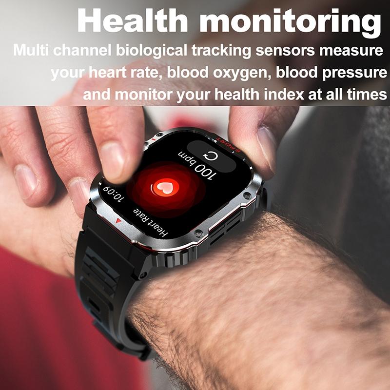 2.01 Inch Screen Silicone Strap 10M Waterproof Smart Watch Support Flashlight / Bluetooth Call / Hrv Black 6
