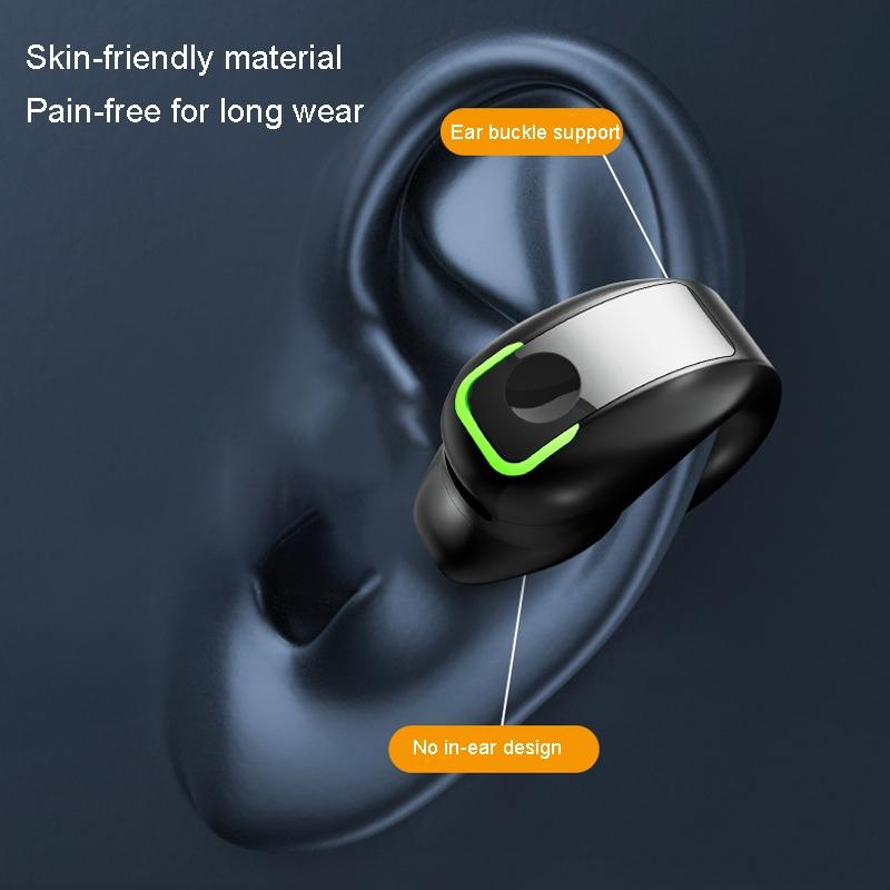 Lightweight Waterproof Bluetooth Earphone with Clip - Single-ear - Black 9